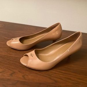 Coach beige/nude open toe heel